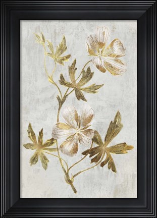 Framed Botanical Gold on White IV Print