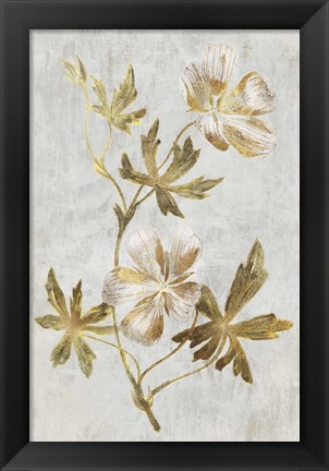 Framed Botanical Gold on White IV Print