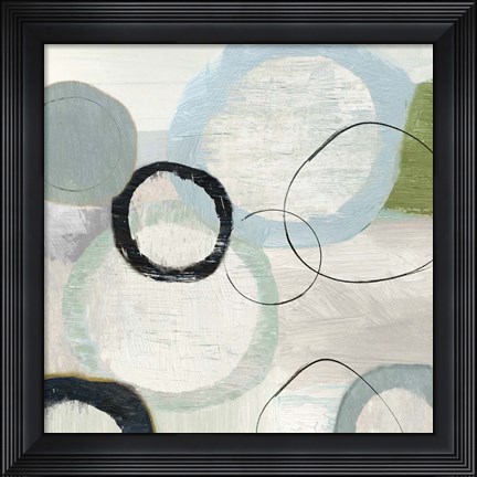Framed Blue Circles I Print