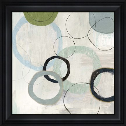 Framed Blue Circles II Print