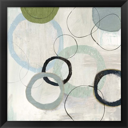 Framed Blue Circles II Print