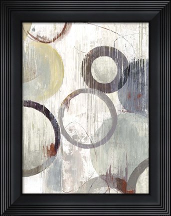 Framed Brown Circles I Print