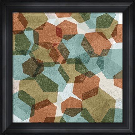 Framed Hexagons I Print