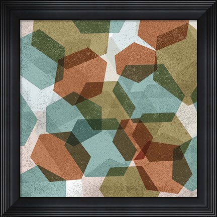 Framed Hexagons II Print