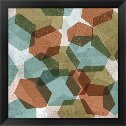 Framed Hexagons II Print