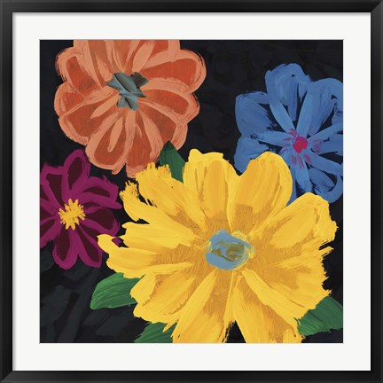 Framed Bright Flowers I Print