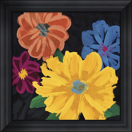 Framed Bright Flowers I Print