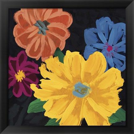 Framed Bright Flowers I Print