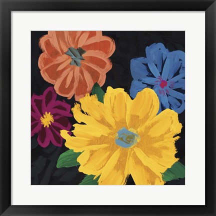 Framed Bright Flowers I Print