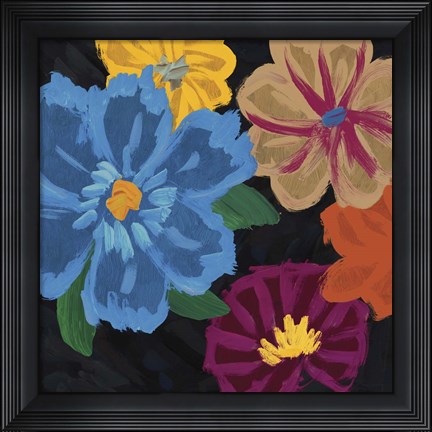 Framed Bright Flowers II Print