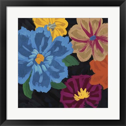 Framed Bright Flowers II Print