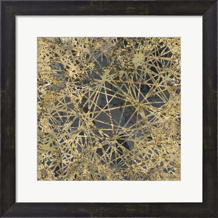 Framed Geometric Gold I Print