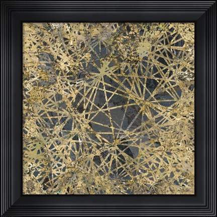 Framed Geometric Gold I Print