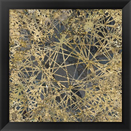 Framed Geometric Gold I Print