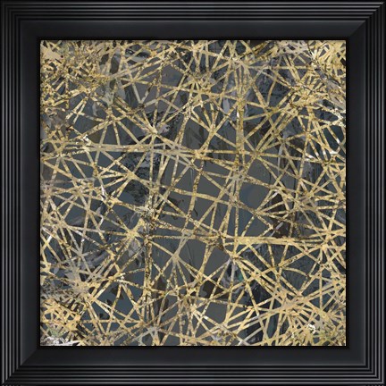 Framed Geometric Gold II Print