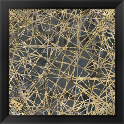 Framed Geometric Gold II Print