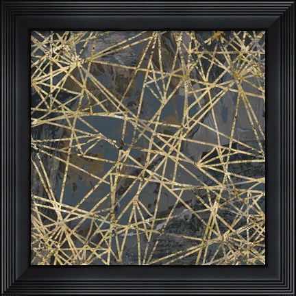 Framed Geometric Gold III Print
