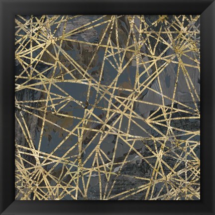 Framed Geometric Gold III Print