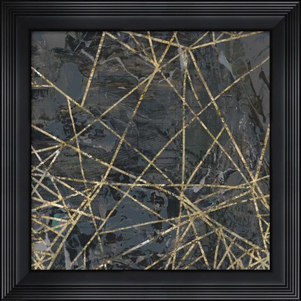 Framed Geometric Gold IV Print