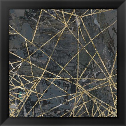 Framed Geometric Gold IV Print