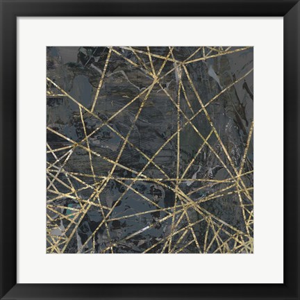 Framed Geometric Gold IV Print