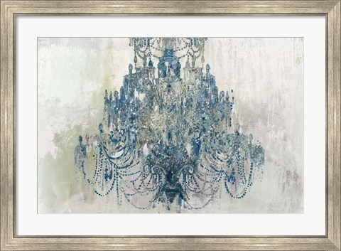 Framed Blue Chandelier Print
