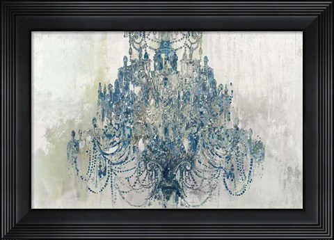 Framed Blue Chandelier Print