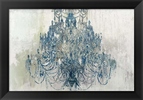 Framed Blue Chandelier Print