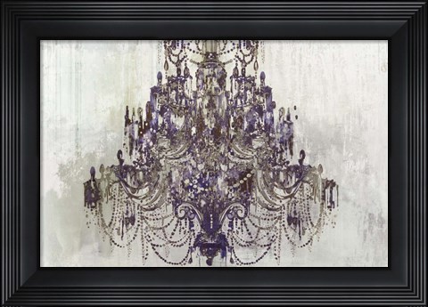 Framed Plum Chandelier on White Print