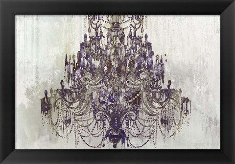 Framed Plum Chandelier on White Print