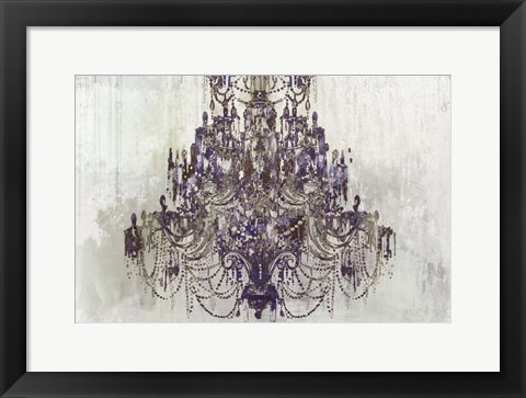 Framed Plum Chandelier on White Print