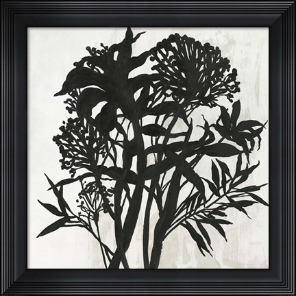 Framed Black Foliage Print