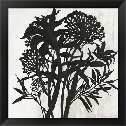 Framed Black Foliage Print