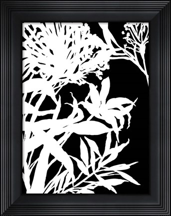 Framed Monochrome Foliage III Print