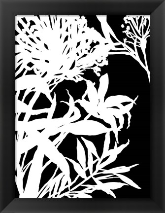 Framed Monochrome Foliage III Print