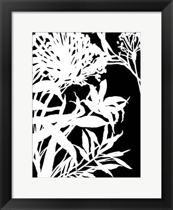 Framed Monochrome Foliage III Print