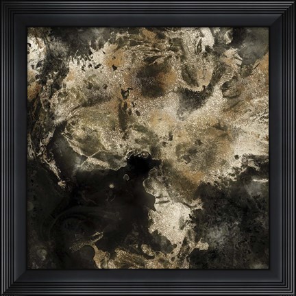 Framed Gold Marbled Abstract I Print