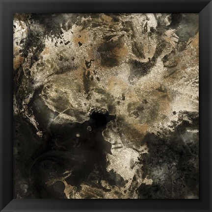 Framed Gold Marbled Abstract I Print