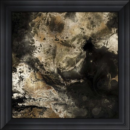 Framed Gold Marbled Abstract II Print