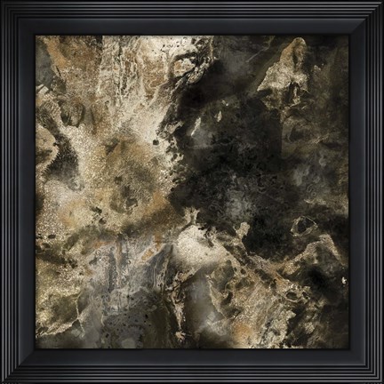 Framed Gold Marbled Abstract III Print