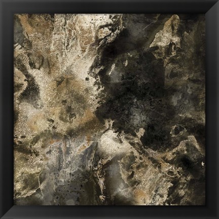 Framed Gold Marbled Abstract III Print