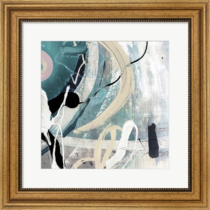 Framed Tangled III Teal Print