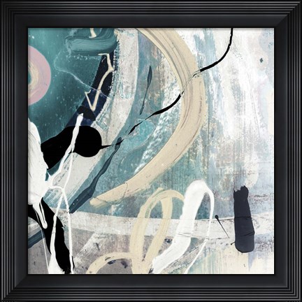 Framed Tangled III Teal Print