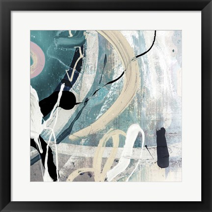 Framed Tangled III Teal Print