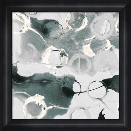 Framed Teal Spatter I Print