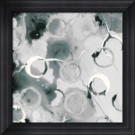 Framed Teal Spatter III Print
