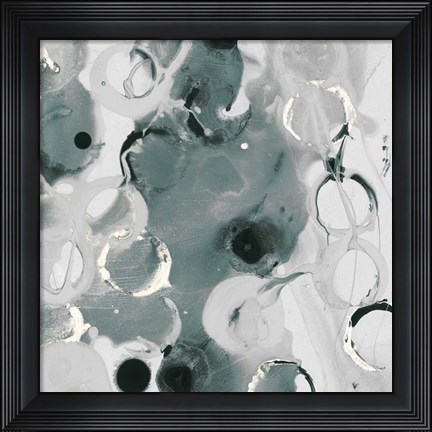 Framed Teal Spatter IV Print