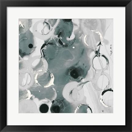 Framed Teal Spatter IV Print