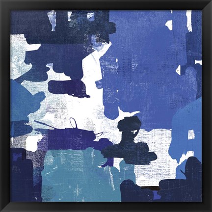 Framed Block Paint II Blue Print