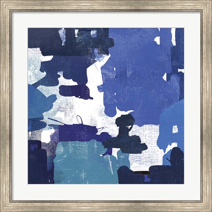 Framed Block Paint II Blue Print